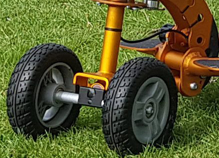 Front wheels of a SupaScoota Mobility Scooter Front wheels of a SupaScoota Mobility Scooter